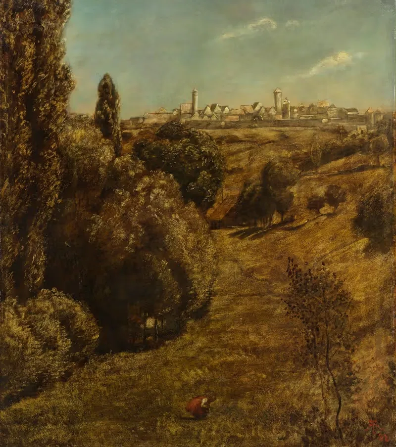 Taubertal mit Blick auf Rothenburg — Hans Thoma