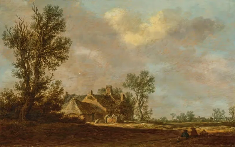 A farm in a wooded landscape — Jan van Goyen
