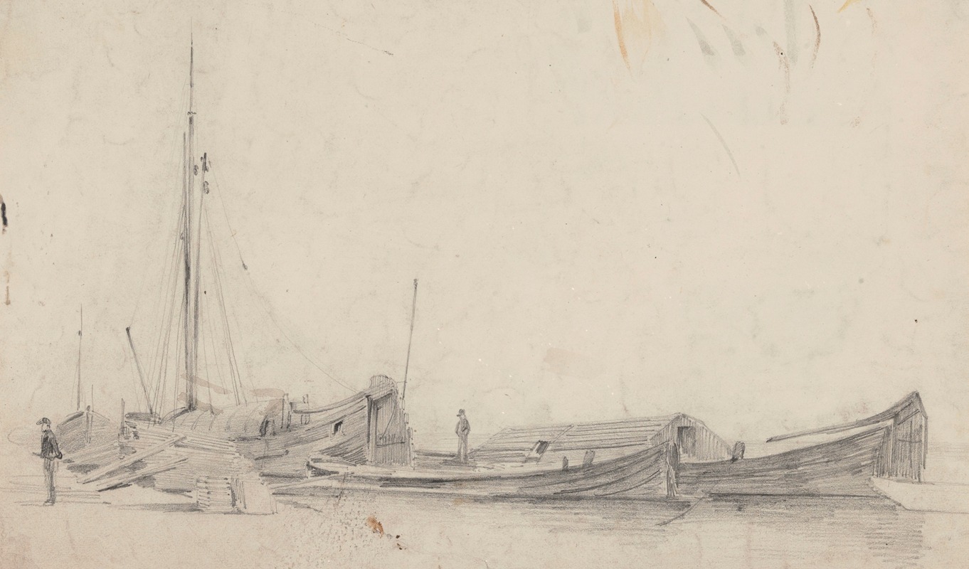Moored Barges by Гюстав Адольф Симона — digital art print download