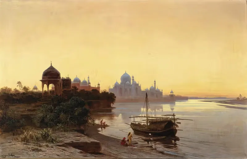 India, Taj Mahal at Dusk — Ludwig Hans Fischer