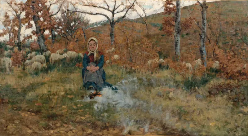 A Shepherdess with Her Flock by Niccolò Cannicci — digital art print download