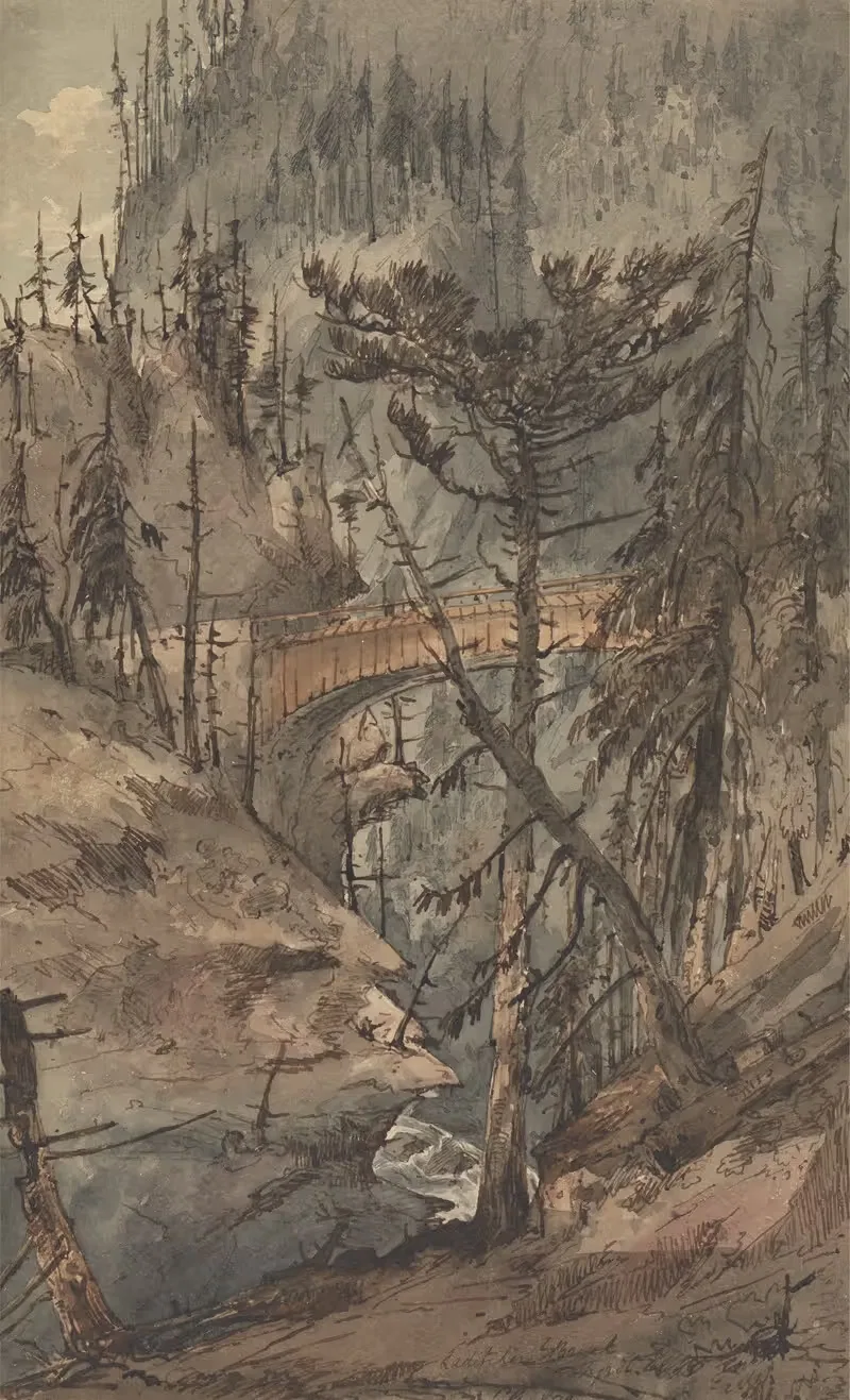 Laditcher Bruck, Tyrol by Rev. Charles Annesley, 1823 — digital art print download