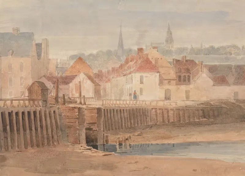 Boulogne Harbor by Richard Parkes Bonington, 1823 — digital art print download