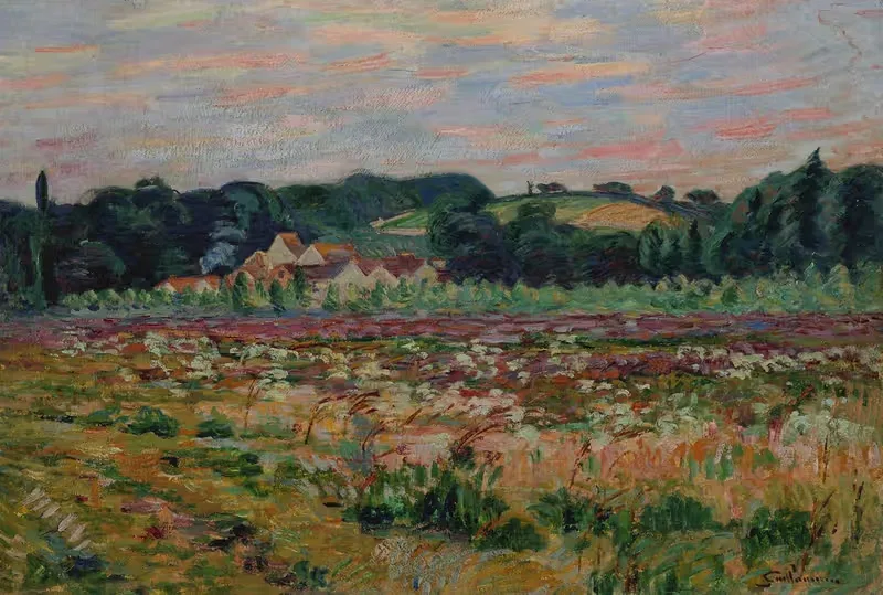 Prairie à Epinay sur Orge, le soir — Armand Guillaumin