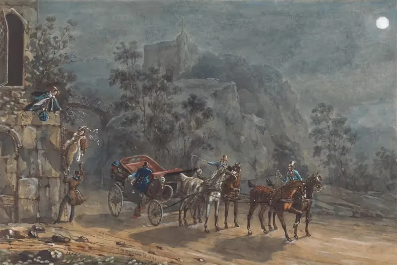 Побег при лунном свете by Чарльз Б. Ньюхаус, 1834 — digital art print download