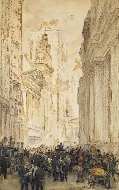Широкая биржа, Брод-стрит, Нью-Йорк by Колин Кэмпбелл Купер — digital art print download