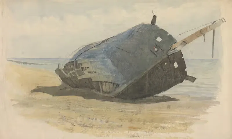 Халк на мели на пляже by Эдвард Дункан — digital art print download