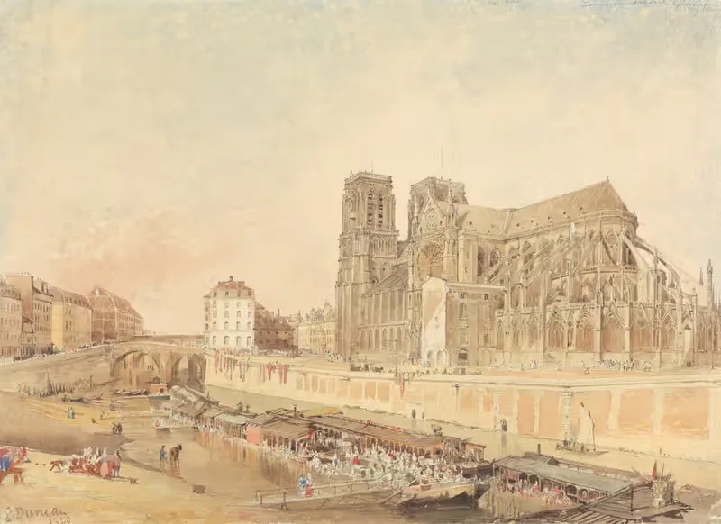 Notre Dame, Paris, from the Left Bank — Edward Duncan