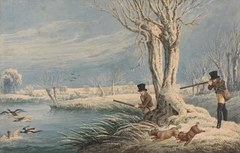 Wild Duck Shooting by Edward Duncan, 1825 — digital art print download