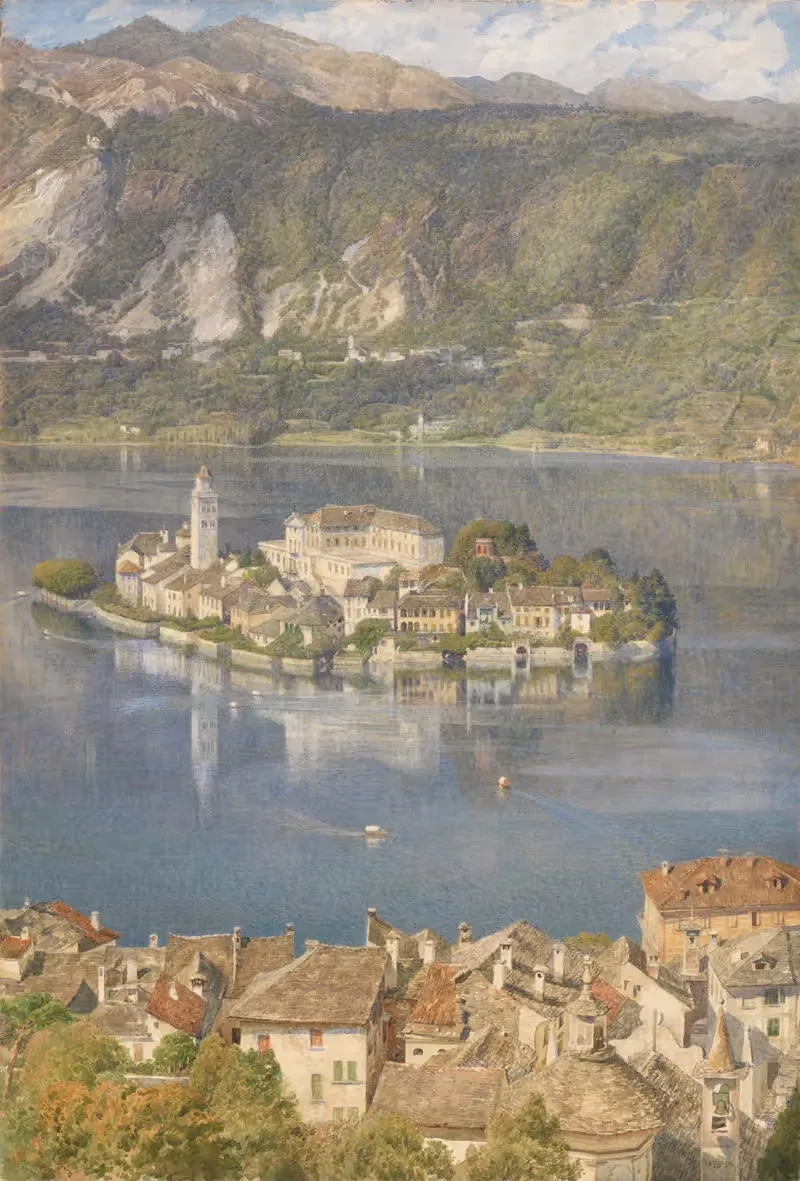 Остров Сан-Джулио, озеро Орта by Эдвард Джон Пойнтер, 1898 — digital art print download