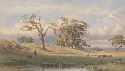 Старый британский лагерь в парке Булстрод by Джордж Артур Фрипп, 1860 — digital art print download