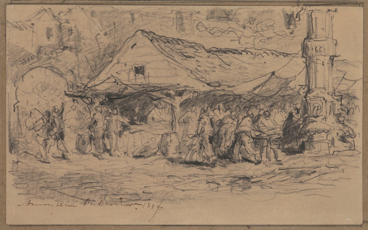 The Old Fishmarket in Antwerp — Henri François Schaefels