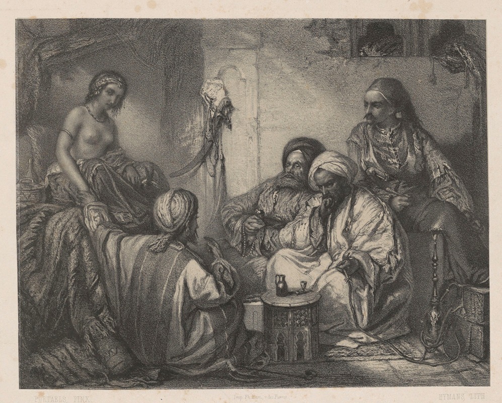Scene in an Oriental Interior by Henri Hymans — digital art print download