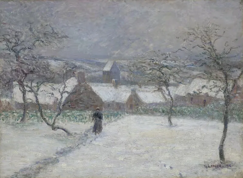 Снег в Мортене (Манш) by Гюстав Луазо, 1894 — digital art print download