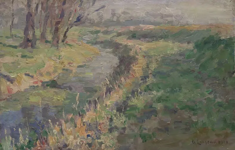 Paysage ruisseau dans la campagne — Gustave Loiseau
