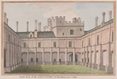 Herstmonceux Castle, East Sussex: South View of the Green Court by James Lambert of Lewes — digital art print download