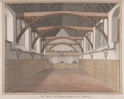 Herstmonceux Castle, East Sussex: The Hall by James Lambert of Lewes — digital art print download