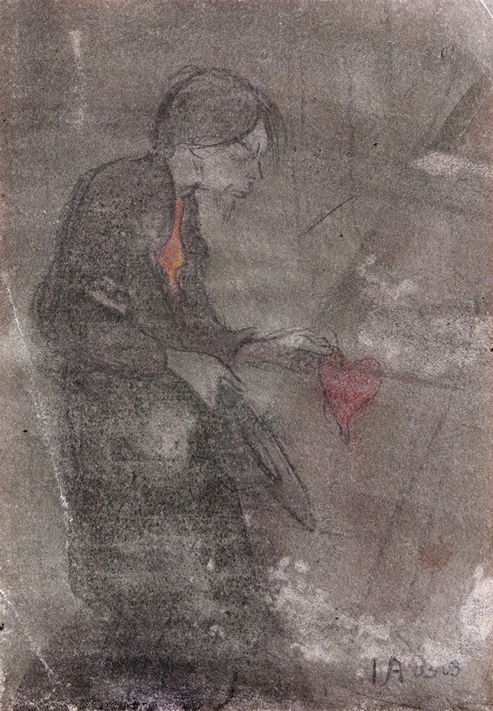 Self Portrait with a Heart in His Hand — Ivar Arosenius
