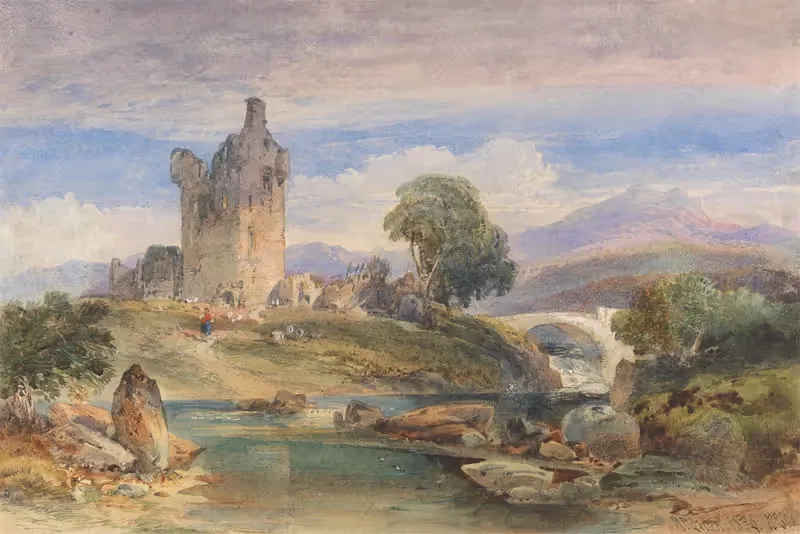 Landscape with Ruined Castle on the Esk — Richard Principle Leitch