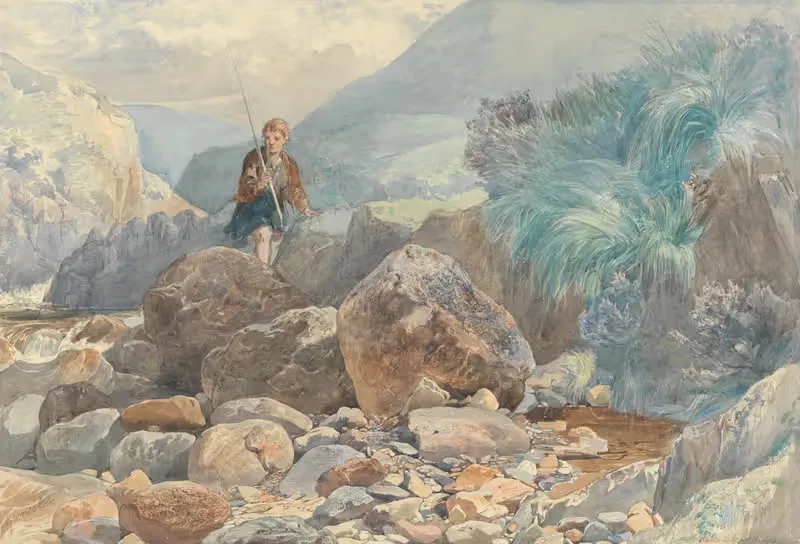 Гленко: пастушонок, пересекающий ручей by Уолтер Гудолл, 1857 — digital art print download