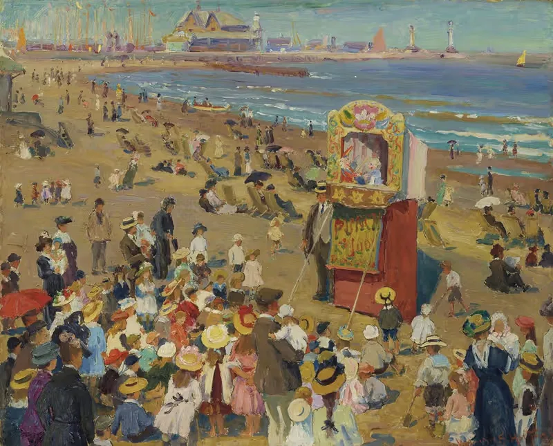Punch and Judy on the Beach — William Samuel Horton