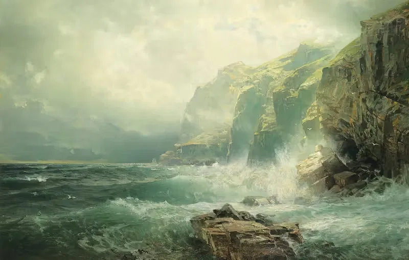 Rocky Coastline, Cornwall by William Trost Richards, 1886 — digital art print download