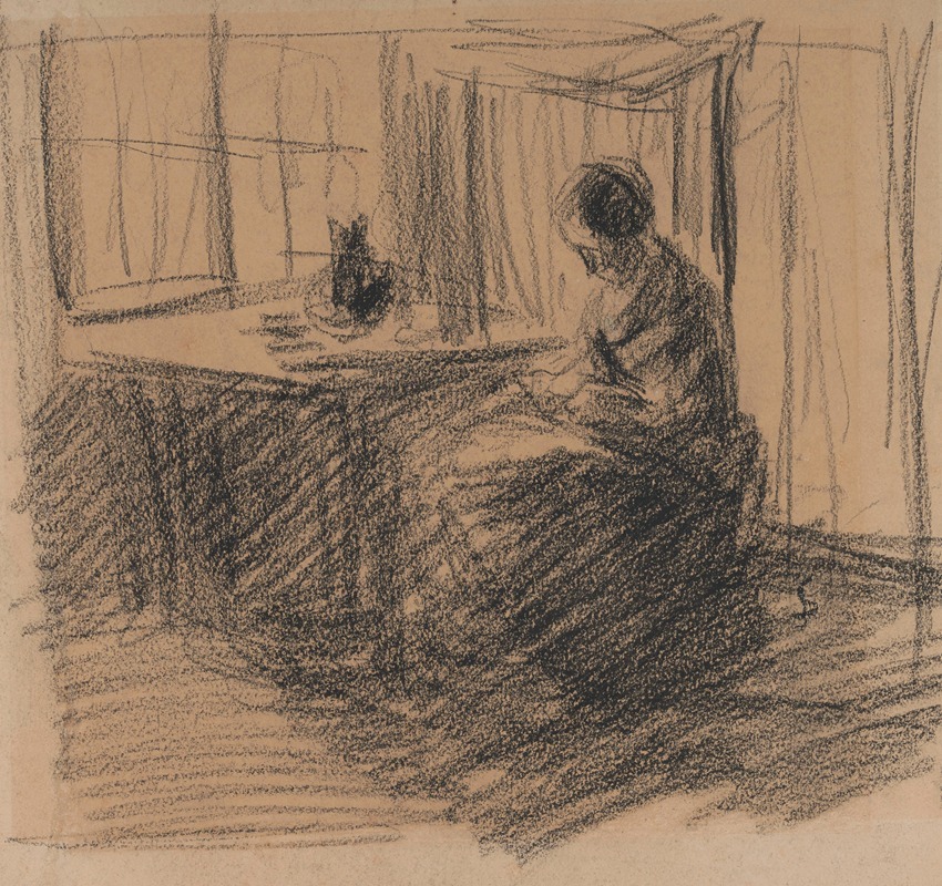 Woman Contemplating in an Interior — Jakob Smits
