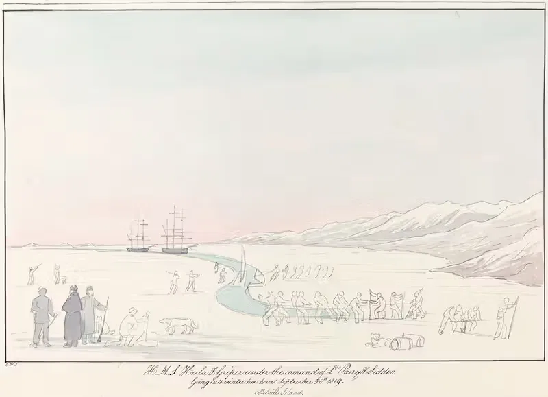 H.M.S. Хекла и Грипер by Чарльз Гамильтон Смит — digital art print download