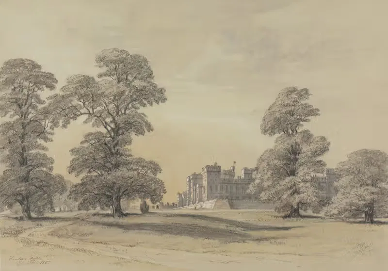 Windsor Castle, April 1850 by E. J. Stanley, 1850 — digital art print download