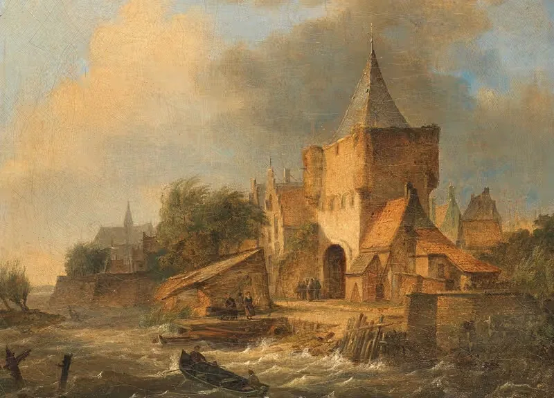 Наводнение у городских ворот by Элиас Питер ван Боммел, 1841 — digital art print download