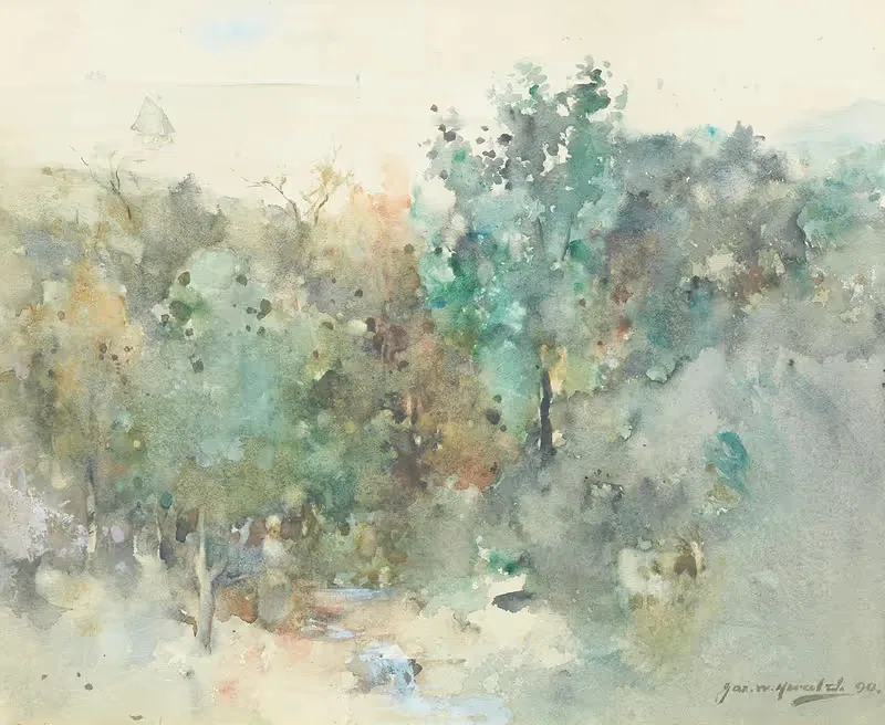 Лесной ручей by Джеймс Уоттерстон Хералд, 1890 — digital art print download