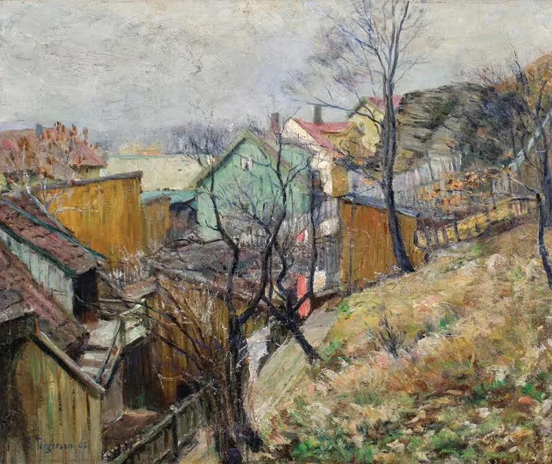 A View of a Village — Thorvald Hagbart Torgersen