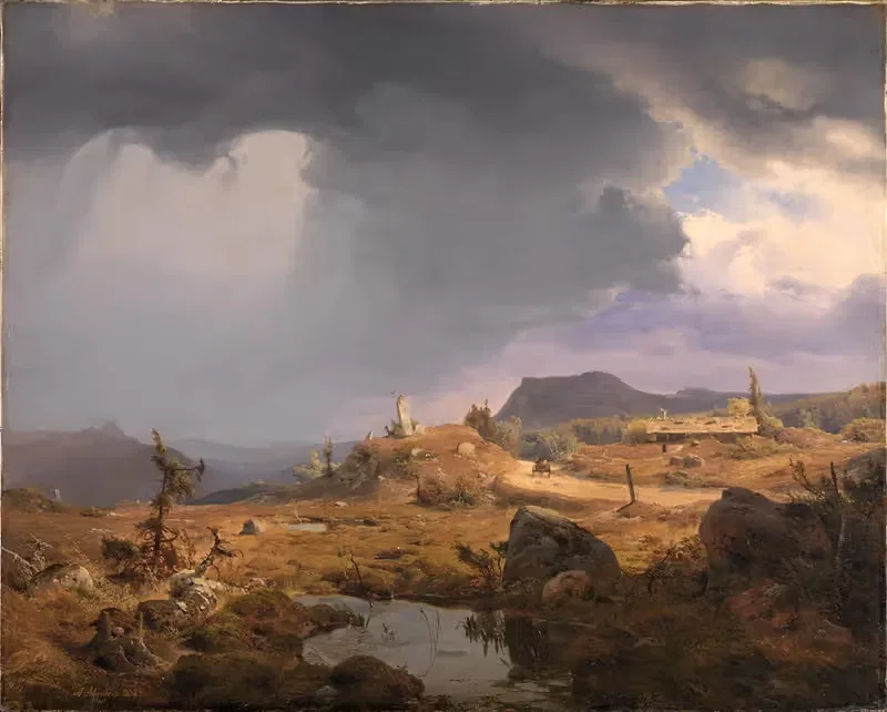 Norwegian landscape by Andreas Achenbach, 1838 — digital art print download