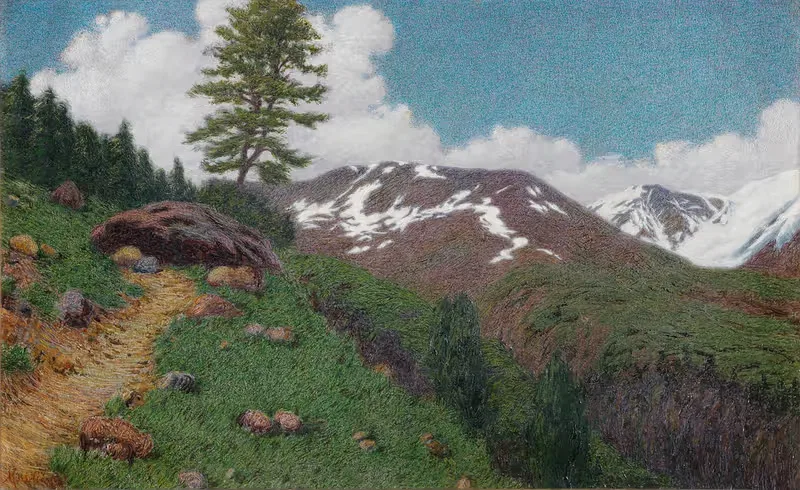 Пейзаж с лиственницами by Анджело Морбелли — digital art print download