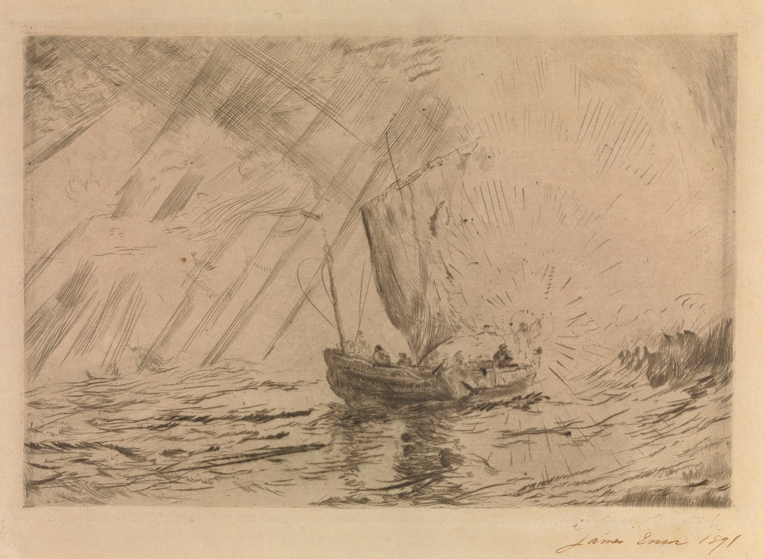 Christ Calming the Storm by Джеймс Энсор, 1886 — digital art print download