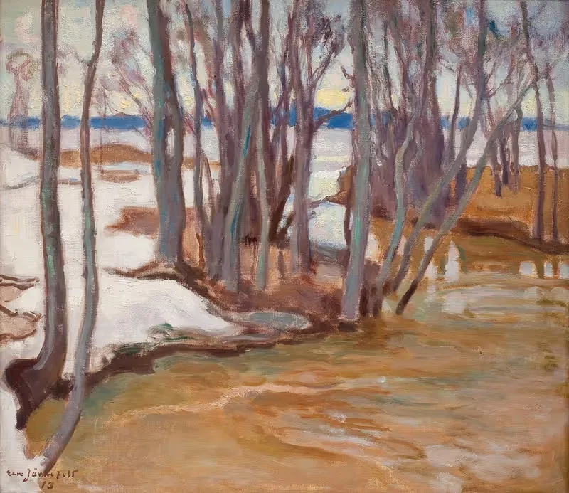 Весеннее наводнение в Тусуланджарви by Ээро Ярнефельт, 1913 — digital art print download