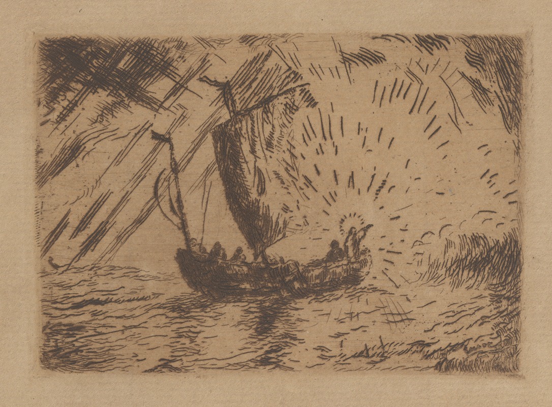 Christus in de schuit by Джеймс Энсор, 1898 — digital art print download