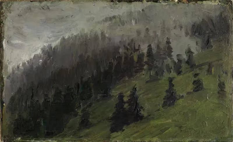 Nebel zwischen Tannen — Franz Marc