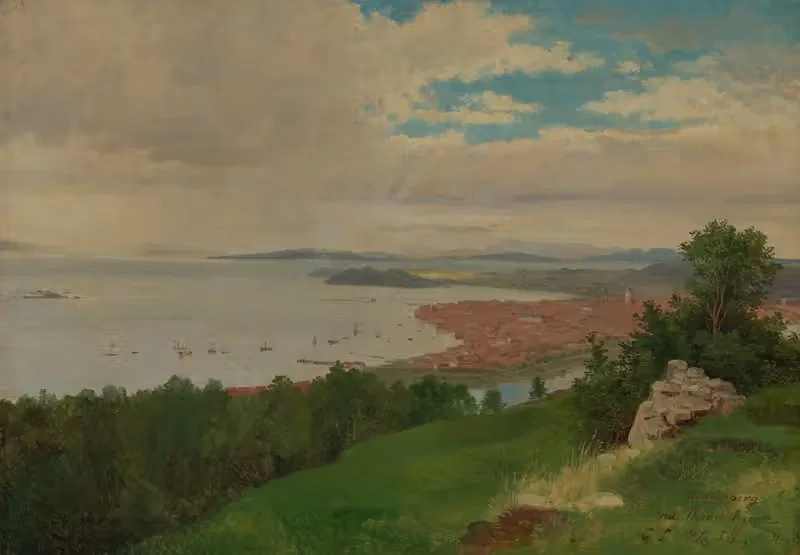 Blick auf Trondhjem by Georg Eduard Otto Saal, 1854 — digital art print download
