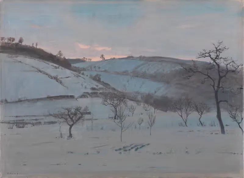 Зимнее утро в Грётцингене by Густав Кампман, 1908 — digital art print download