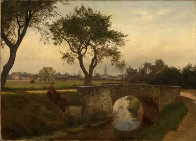 Вид на Карлсруэ с юга by Густав Остеррот, 1869 — digital art print download