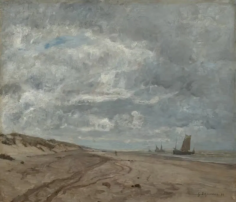 Пляж в Шевенингене by Густав Шёнлебер, 1883 — digital art print download