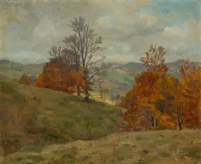 Осенний пейзаж by Ганс Бруннер, 1912 — digital art print download