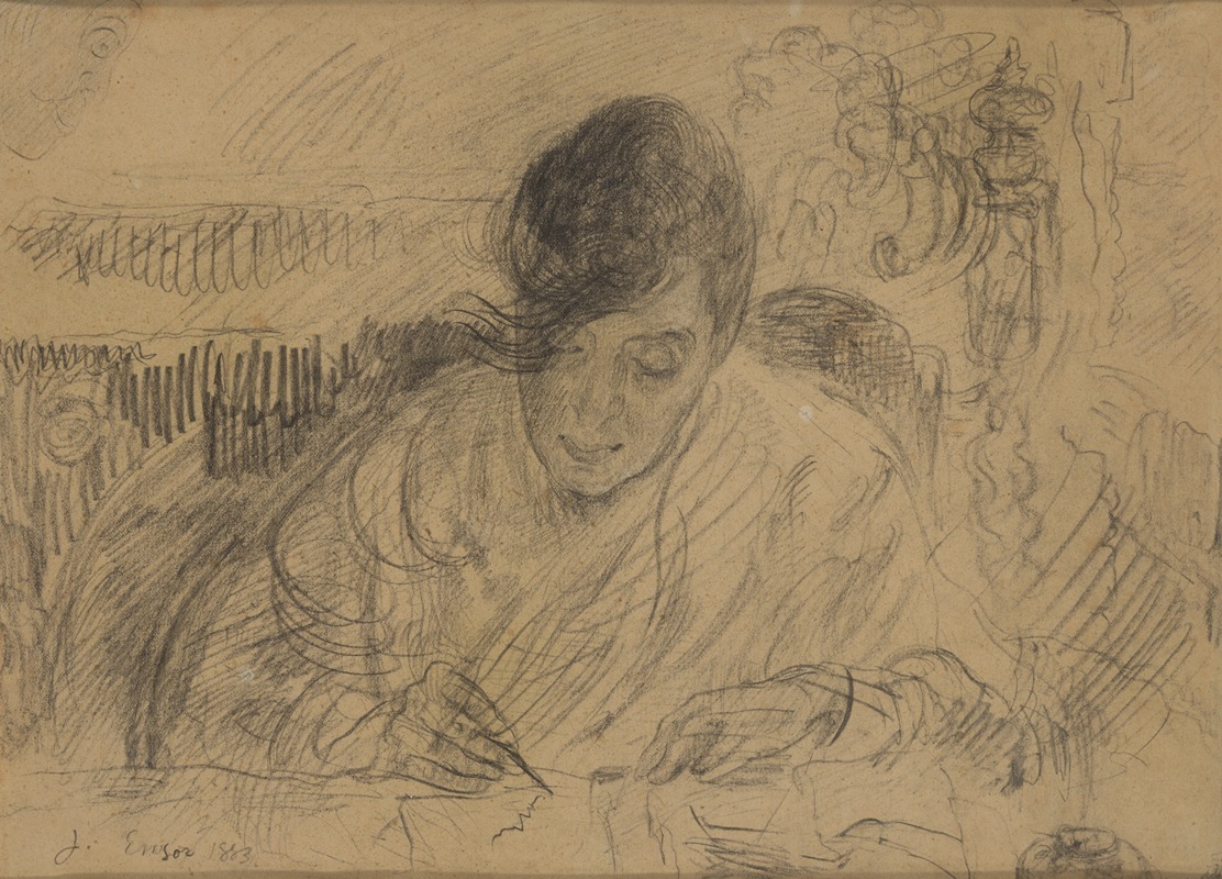 De briefschrijfster (Ensors zuster) — James Ensor