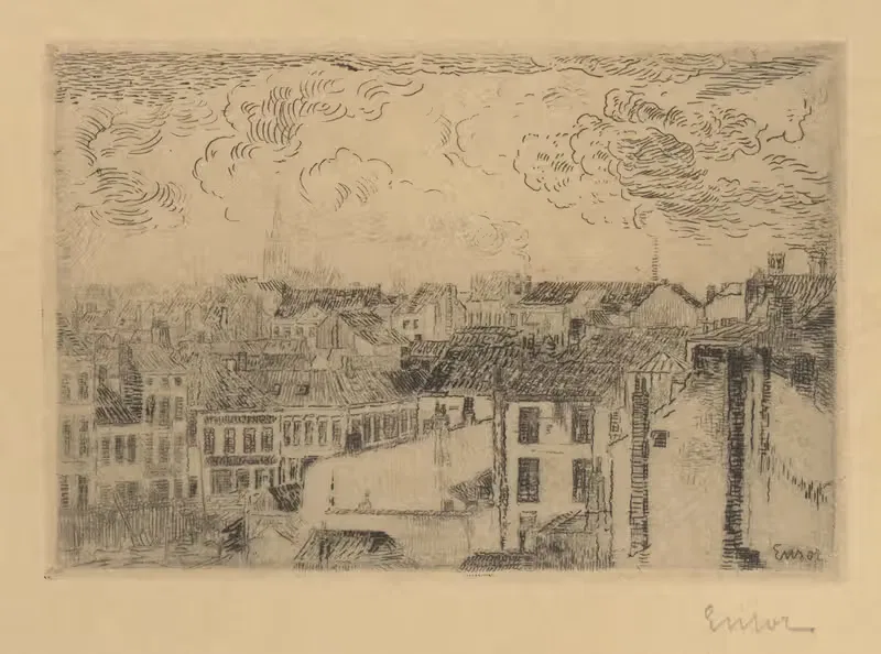 Крыши Остенде by Джеймс Энсор, 1900 — digital art print download