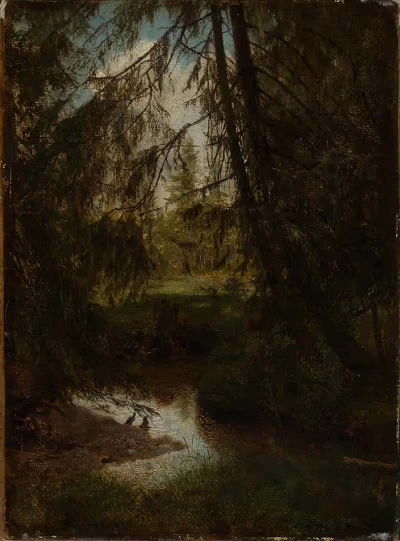 Ели у лесного ручья by Ханс Тома, 1861 — digital art print download