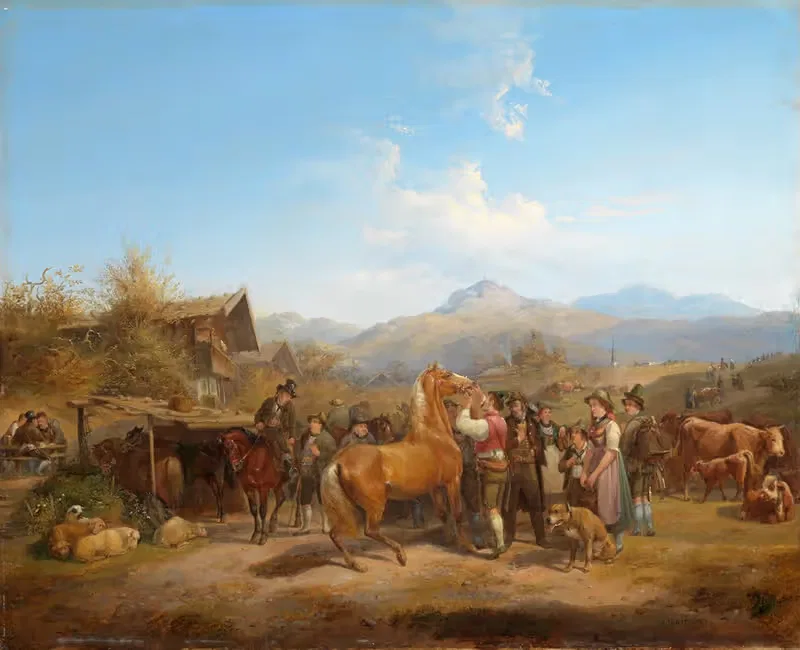 Конный рынок в Тироле by Генрих Марр, 1839 — digital art print download