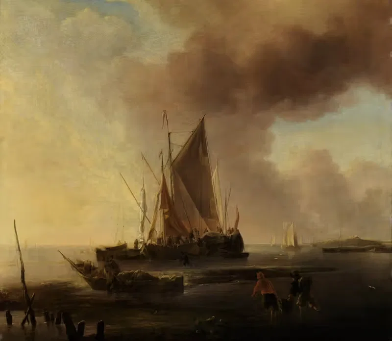 Fischerboote am Strand by Jan van de Cappelle — digital art print download