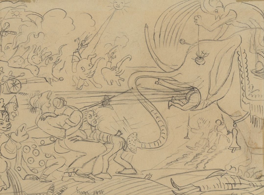 De grap van de olifant by Джеймс Энсор, 1888 — digital art print download