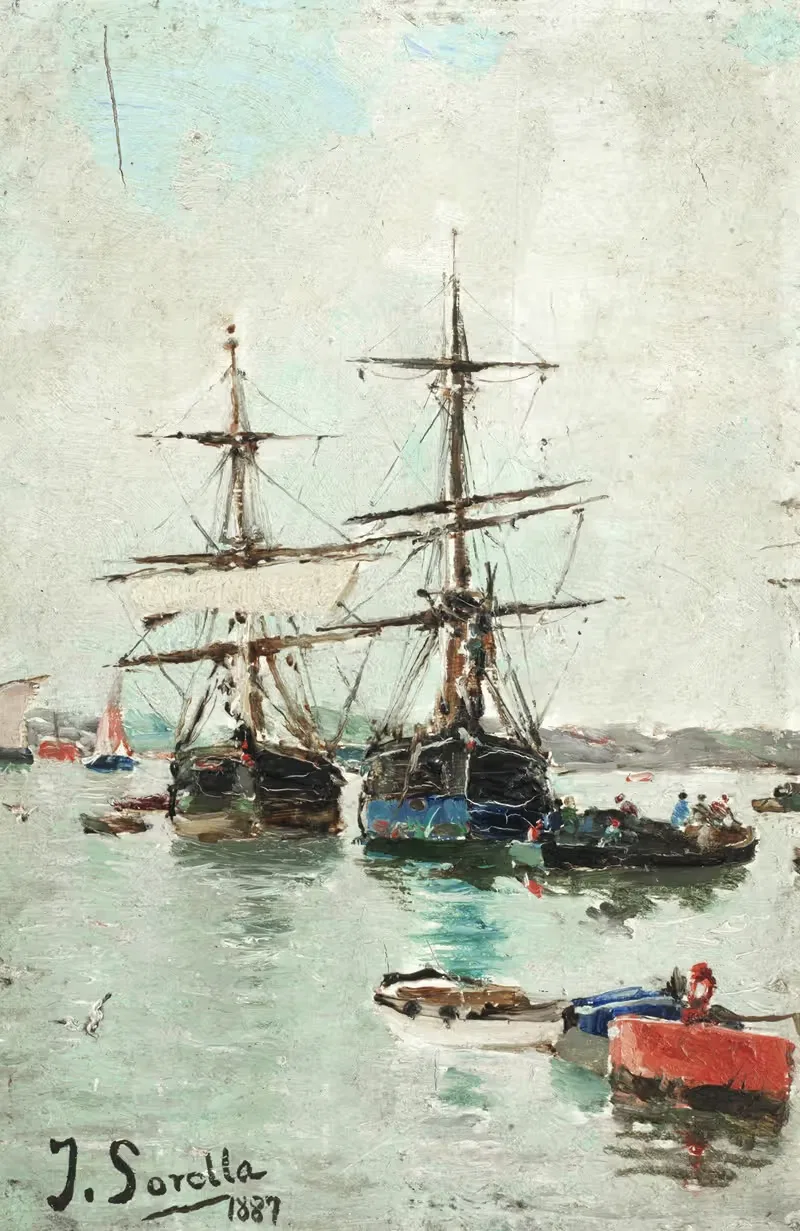 Лодки в гавани by Хоакин Соролья — digital art print download